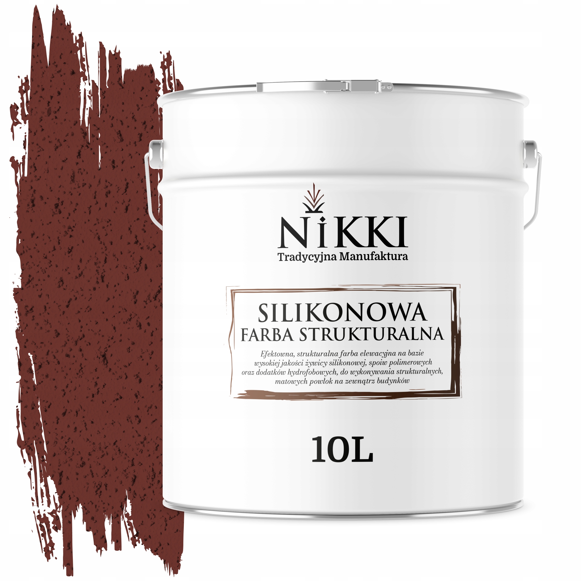 Štruktúrovaná fasádna farba silikónová Fasádna 10L čerešňová RAL3009 Uv