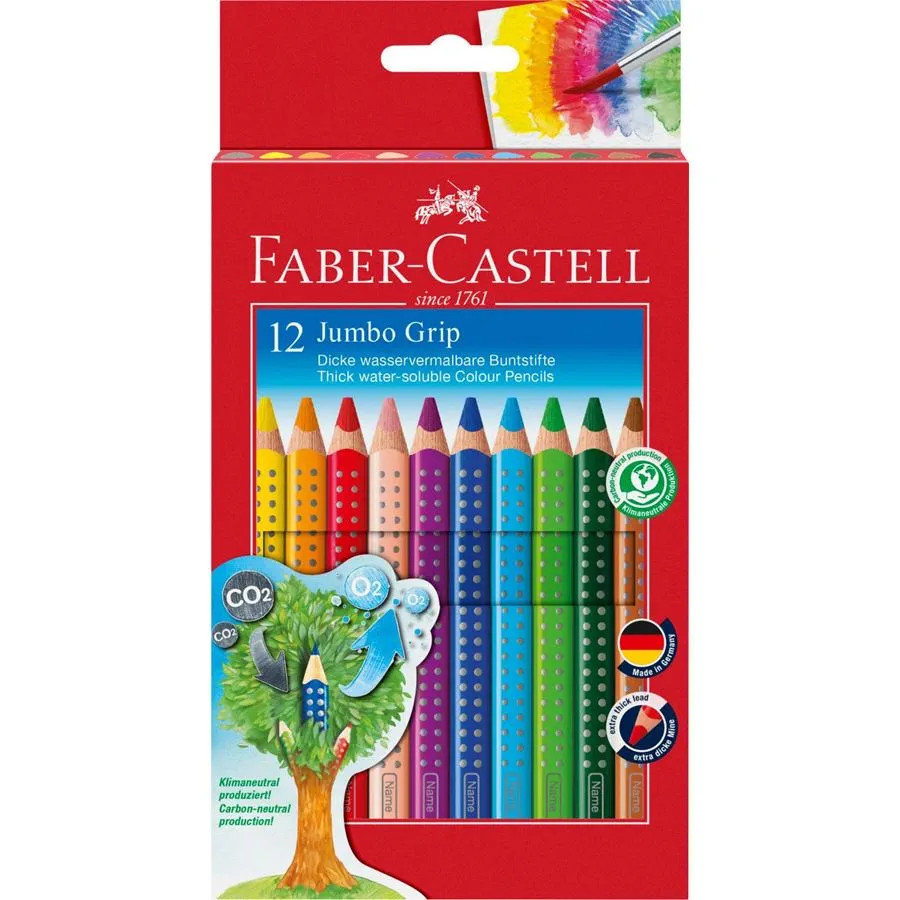 

Kredki ołówkowe Faber Castell Jumbo Grip 12szt+tem