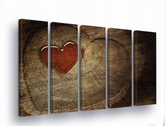 Obraz 150x100 Strom srdce sloje textúra láska príroda rustikálne teplo