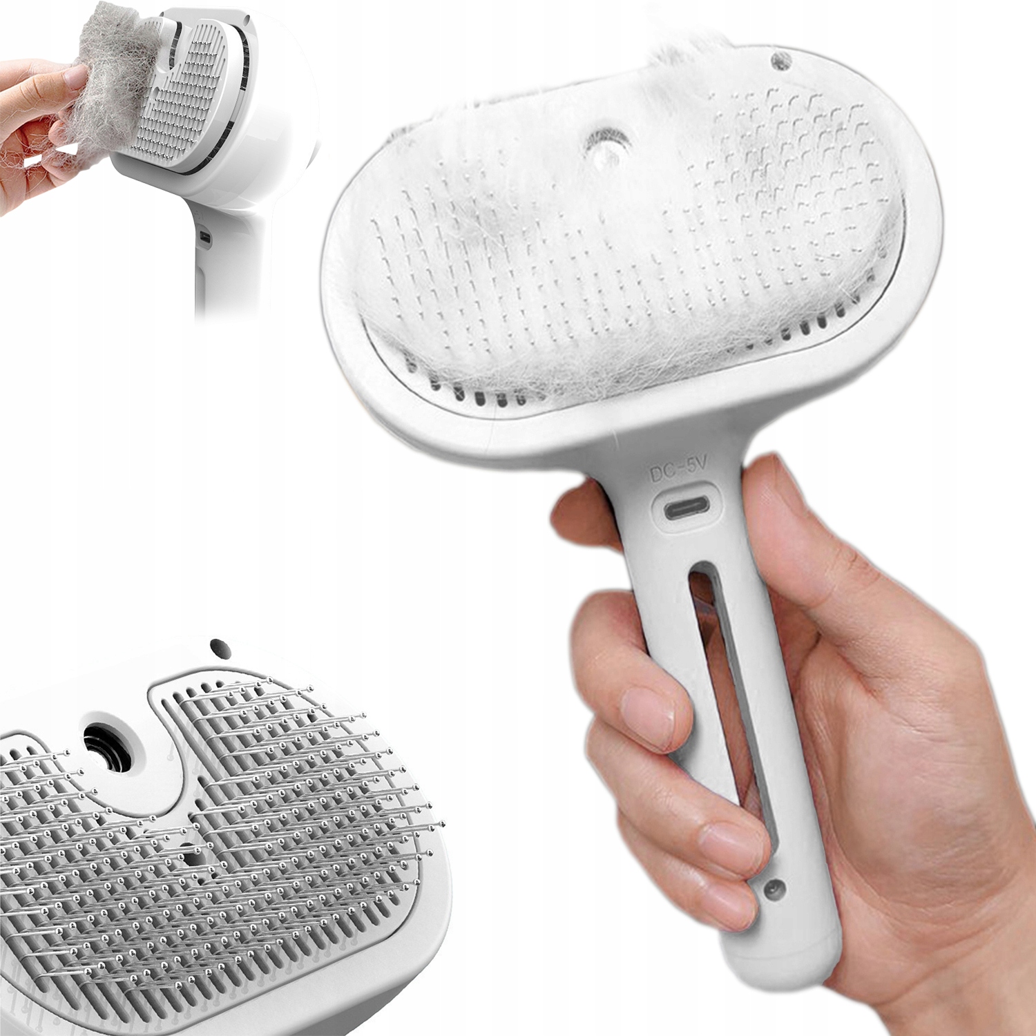 Levně Parní Kartáč Pro Psy, Elektrický Česač Srdce, Samočistící, Pro Kočky, Nejnovější