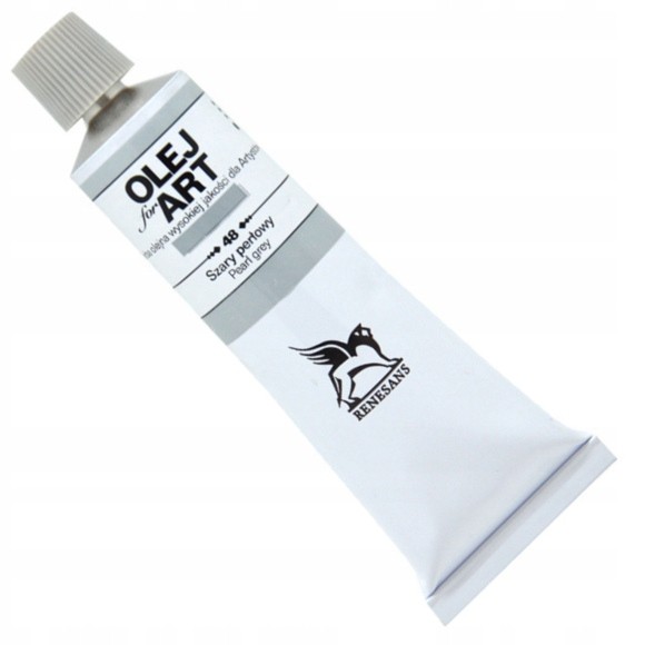 Farba olejna 60ml, szary perłowy, Renesans, NR 48