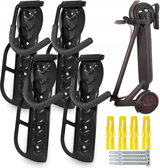 4X WIESZAK HAK NA ROWER NA ŚCIANĘ UCHWYT ROWEROWY ŚCIENNY STABILNY MOCNY