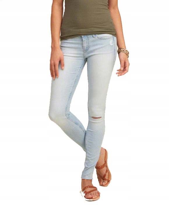 úzké nohavice skinny Hollister abercrombie W25 Xs díry