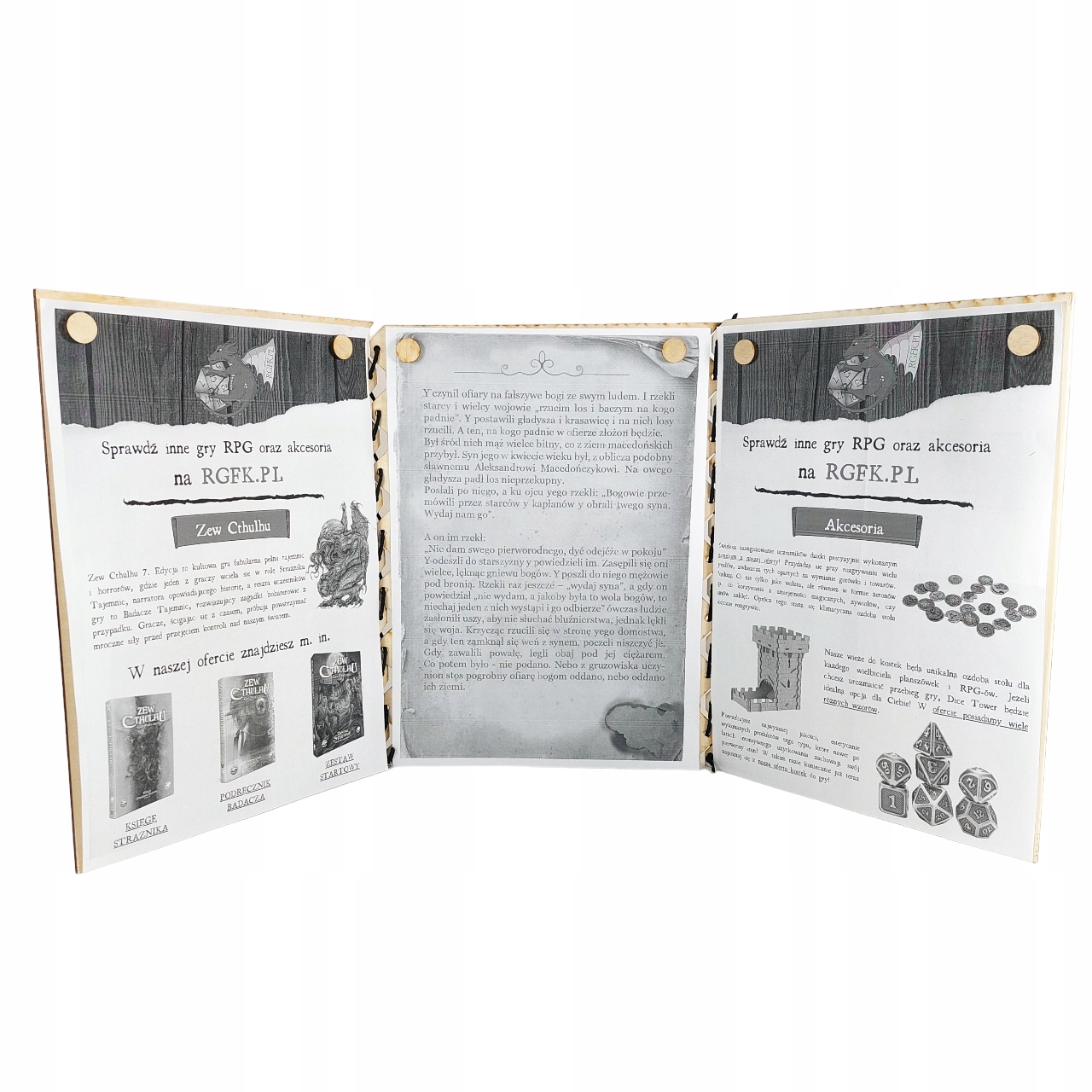 POCZĄTEK OPOWIEŚCI DREWNIANY EKRAN MISTRZA GRY + 6 MAGNESÓW Producent RGFK