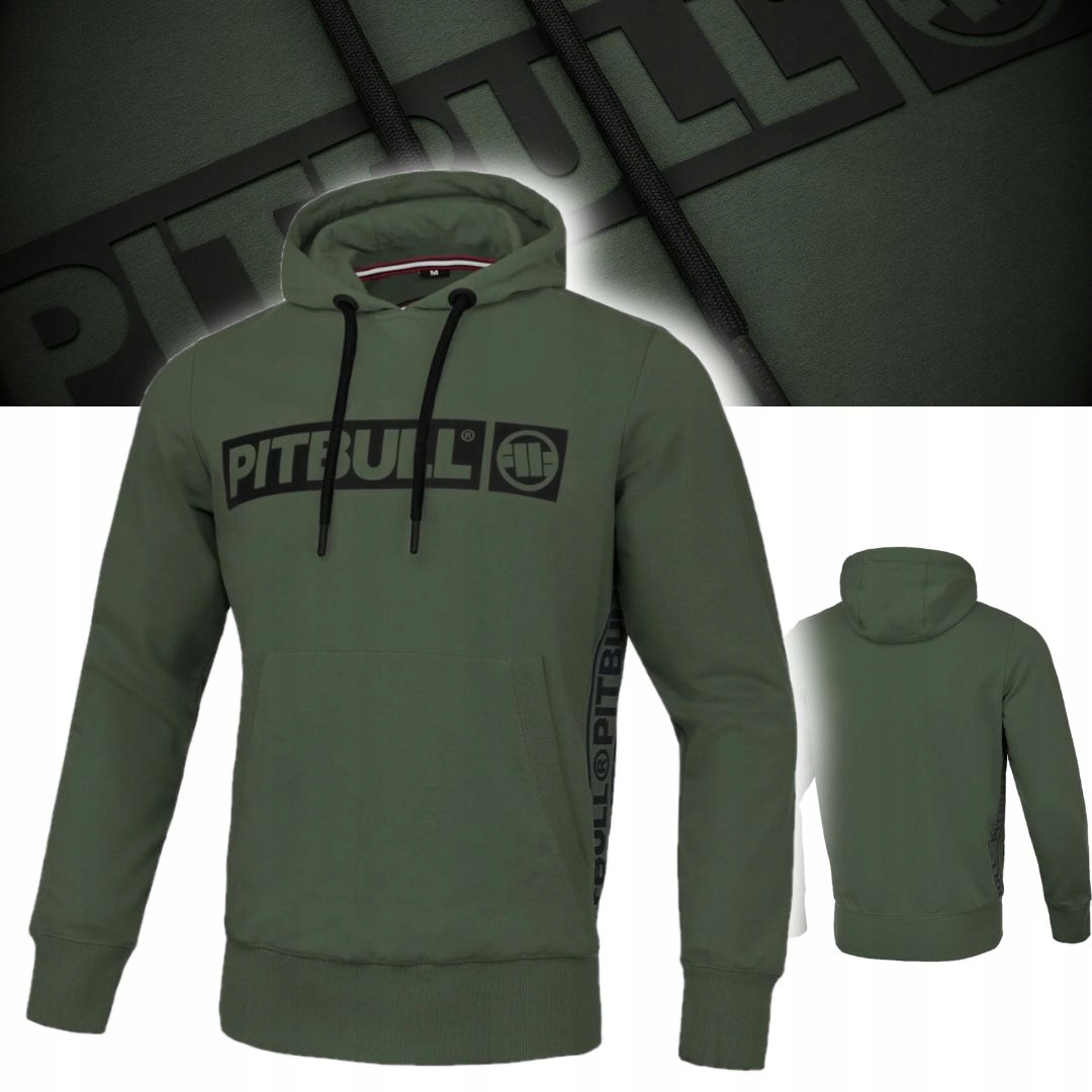 Pitbull Pánská Mikina S Kapucí French Terry Brighton Olivová S