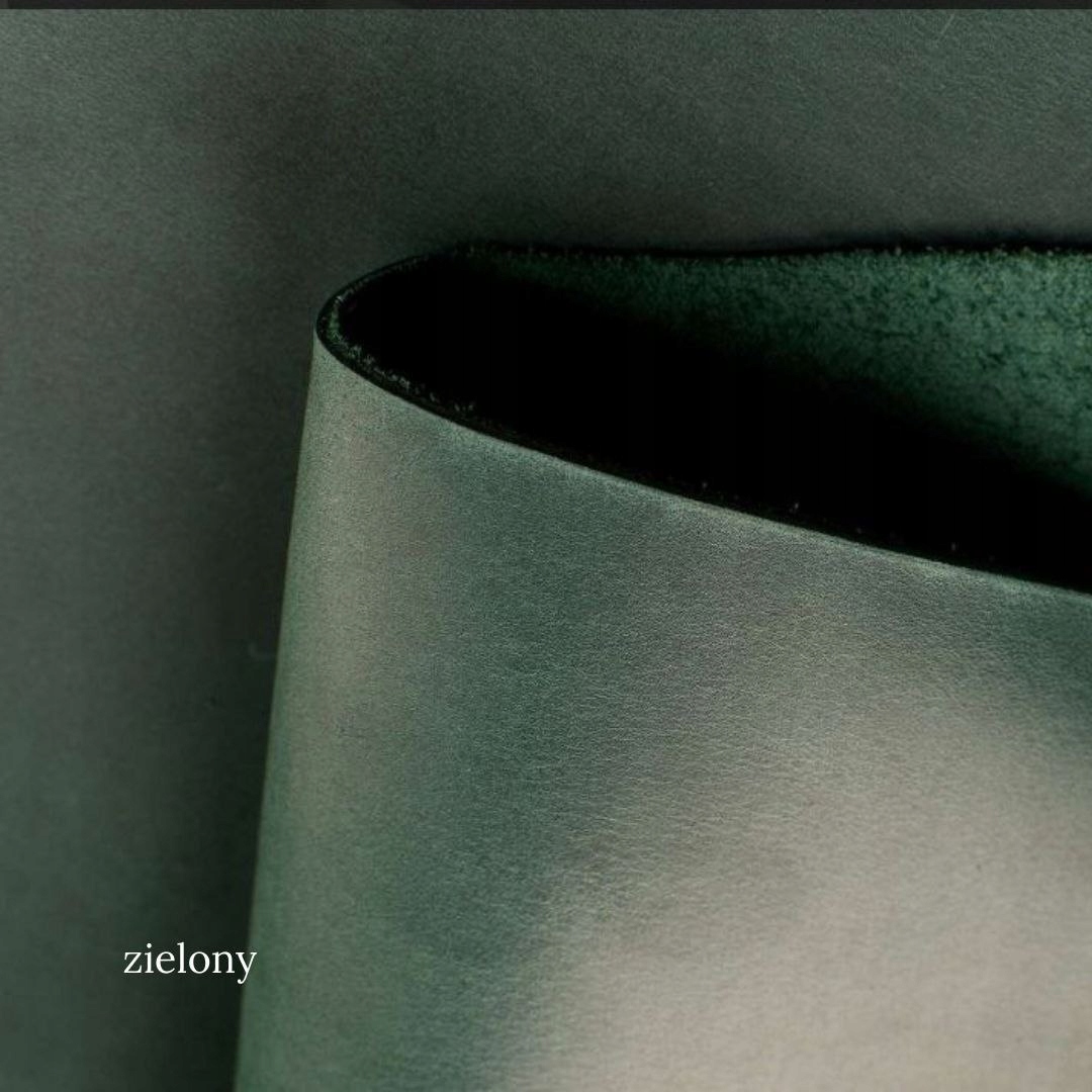 Hovězí kůže Crazy Horse 1,2-1,6 mm; velikost 50*30 cm; barva: zelená