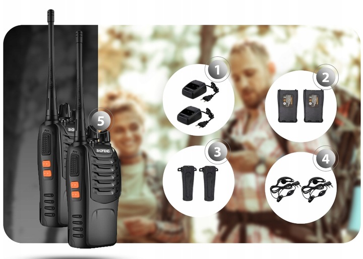 4X WALKIE TALKE KRÓTKOFALÓWKI BAOFENG 888S DUŻY ZASIĘG ZESTAW Marka Baofeng