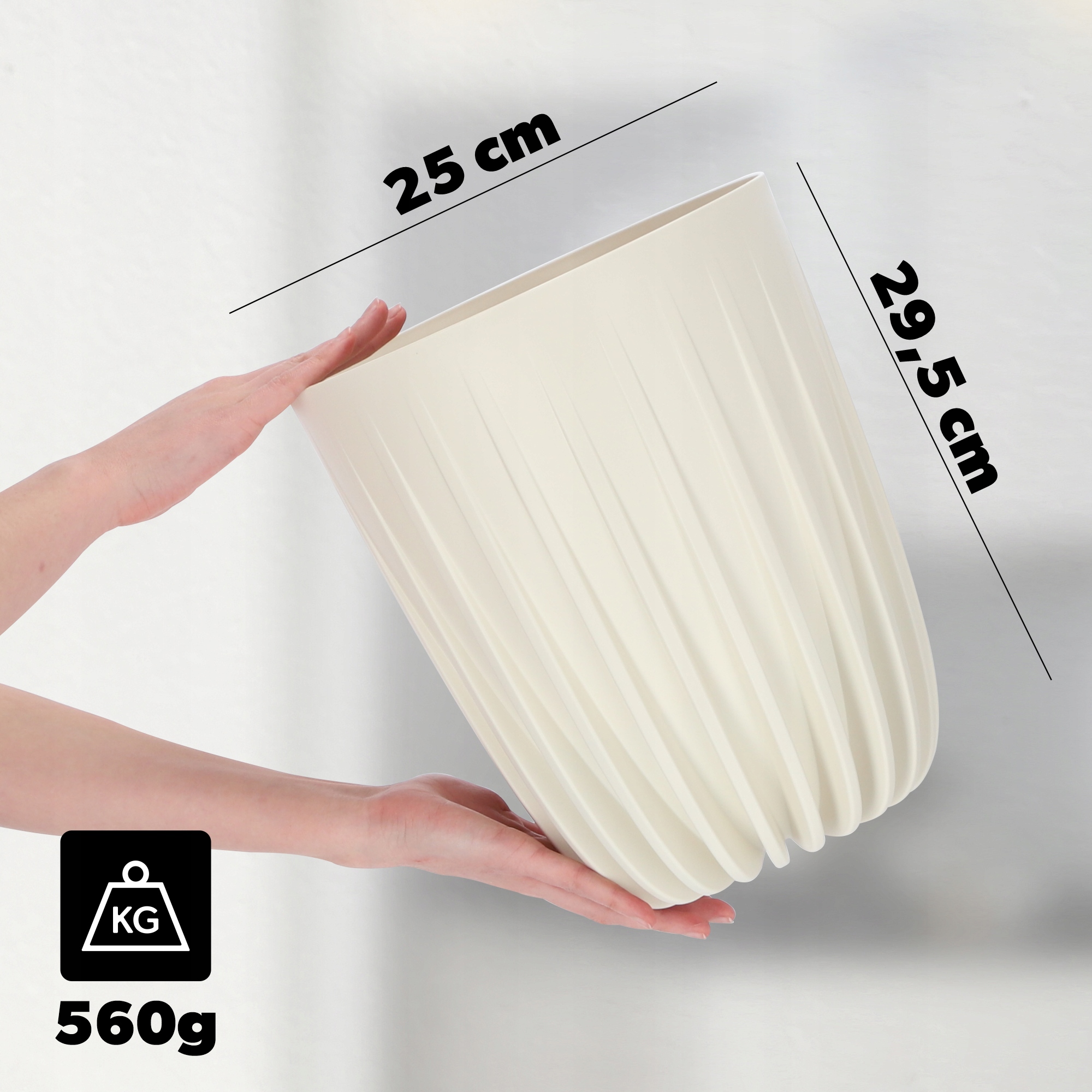 DONICZKA DONICA OSŁONKA + WKŁADKA KREMOWA 25x30CM Długość (cm) 25 cm