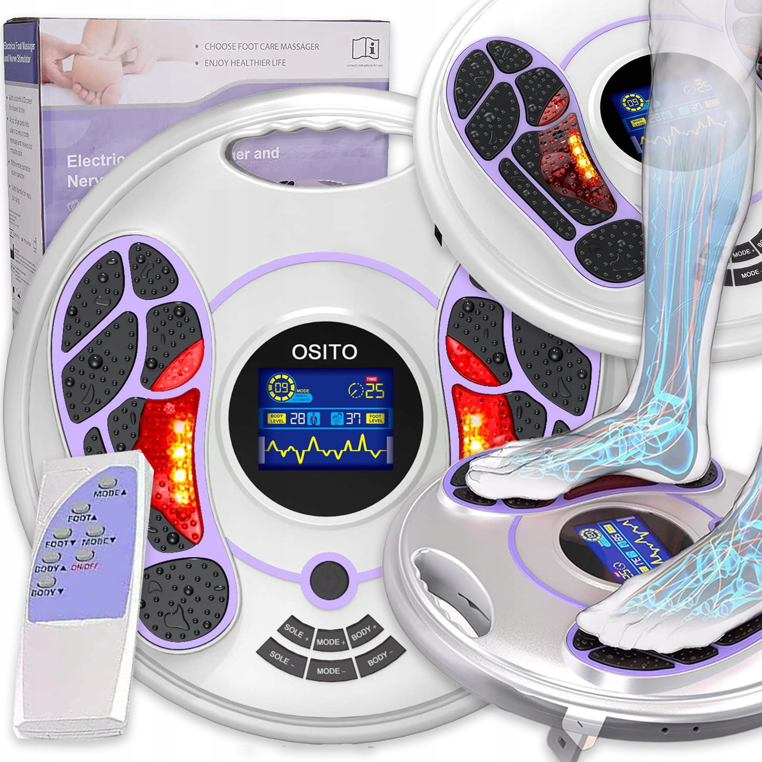 Stymulator Krążenia Medic Do Stóp I Nóg Masażer Stóp Ems Z 4 Tens 25TRYBÓW