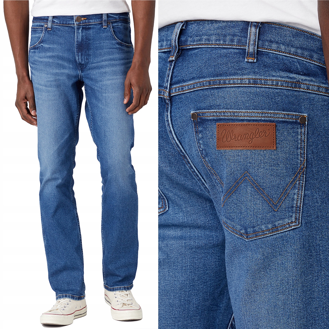 Wrangler Greensboro Neptun 365WARM Džíny jednoduché džínové kalhoty W42 L34