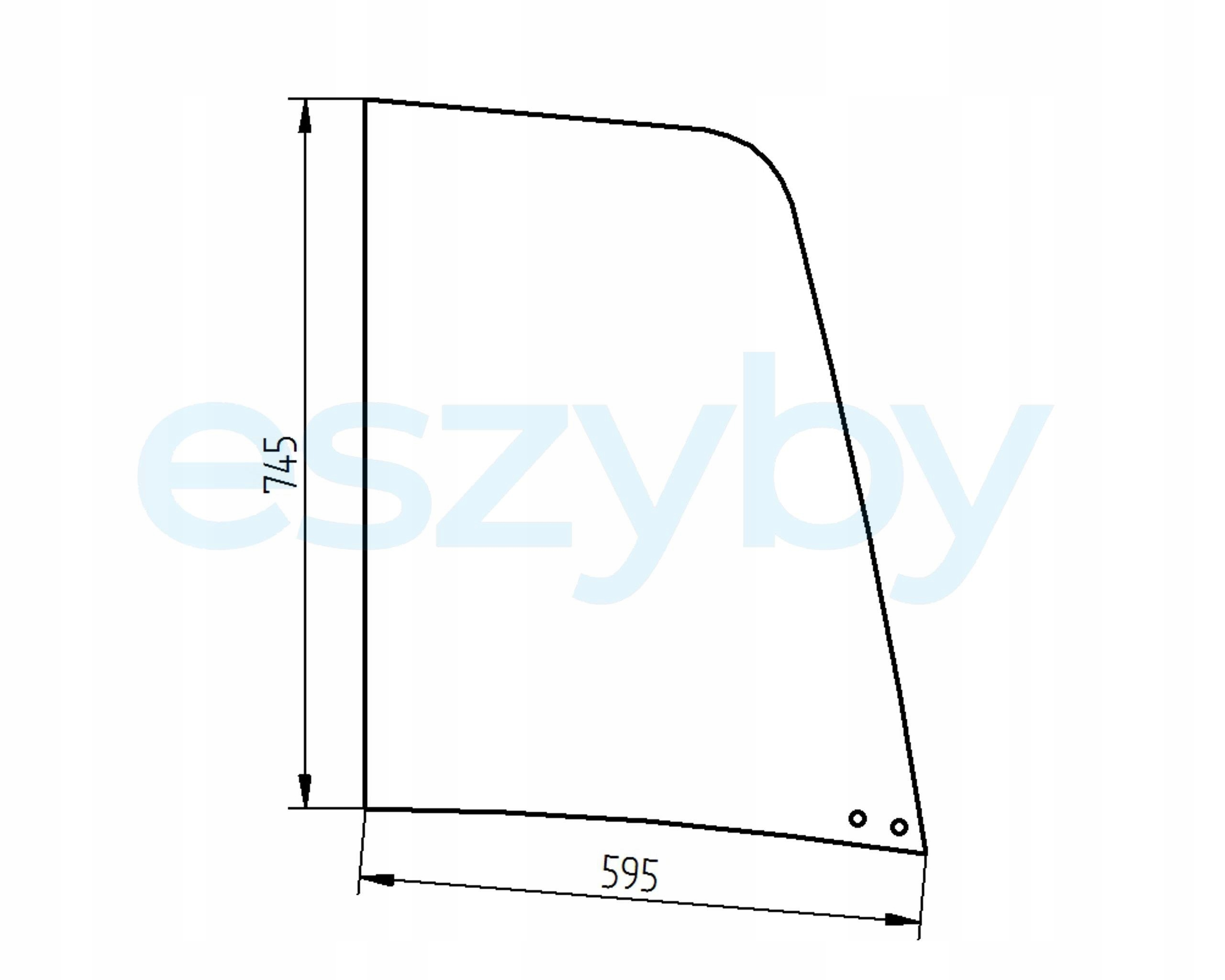 sklo minibagr Volvo EC55C boční pravé přední