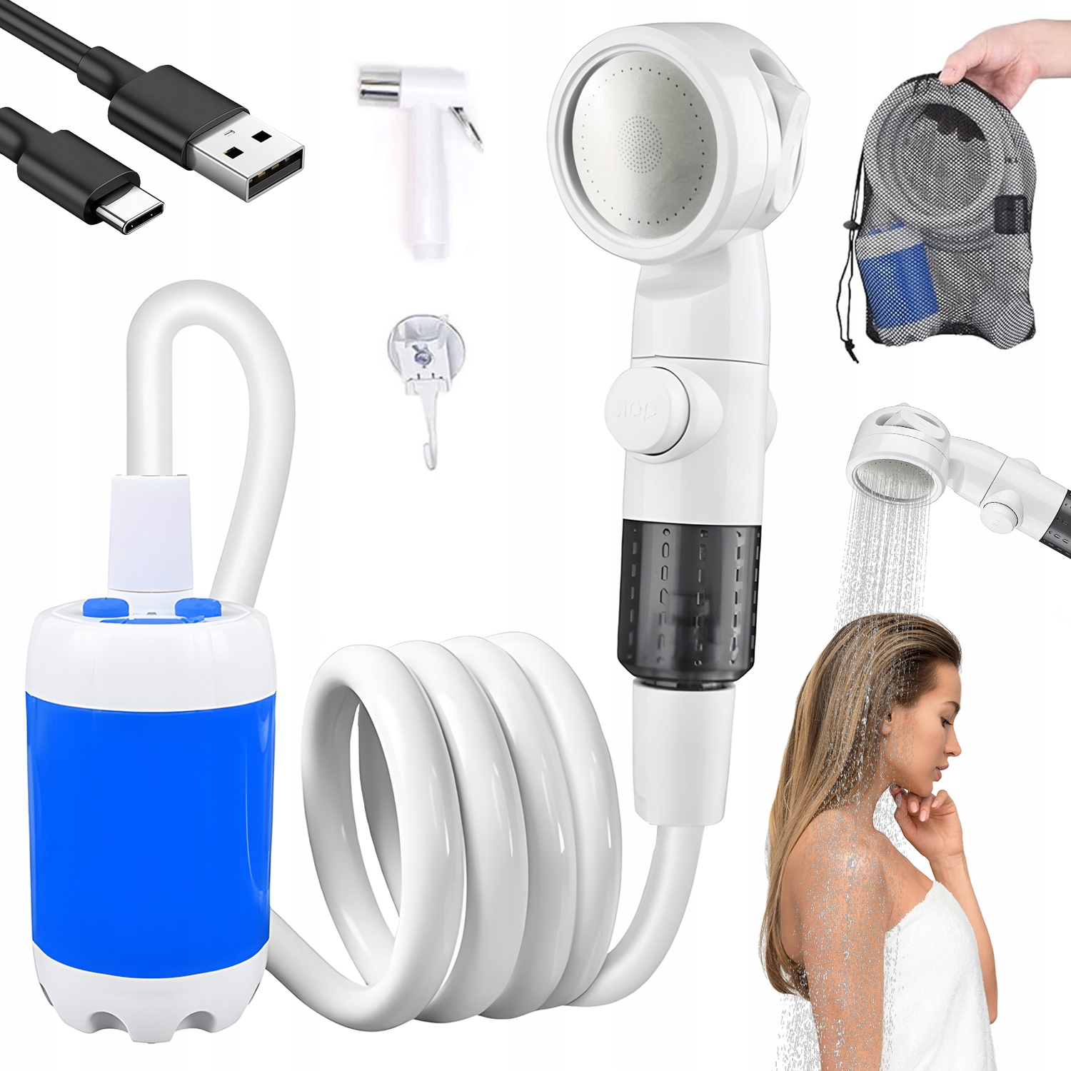 Turistická Kempingová Sprcha S Čerpadlem A Obrazovkou 2 M Hadicí Pro Kempování