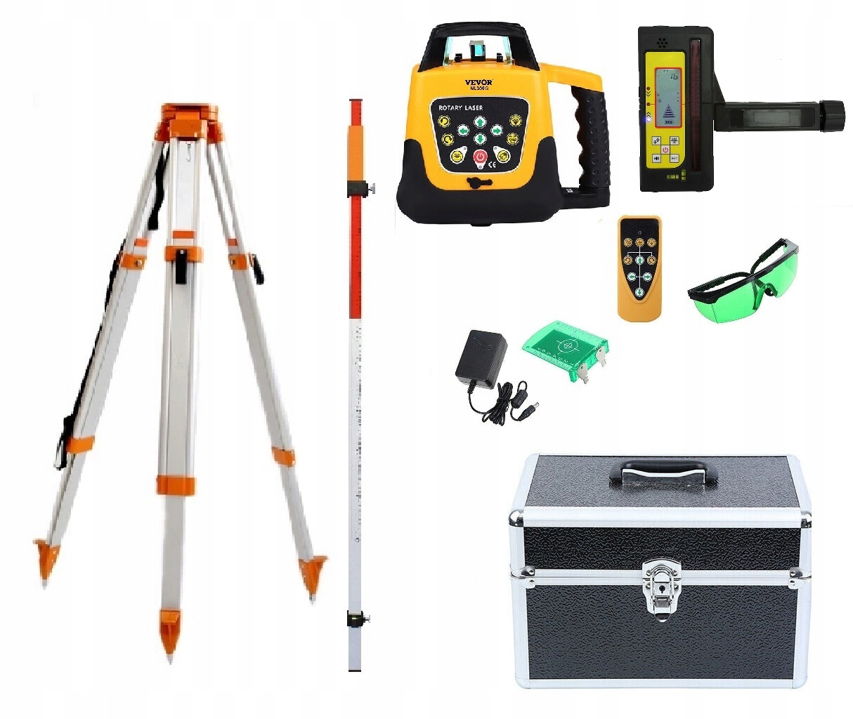 NIWELATOR LASEROWY VEVOR NL300G ZIELONY AUTOMATYCZNY 360 CYFROWY ODBIORNIK
