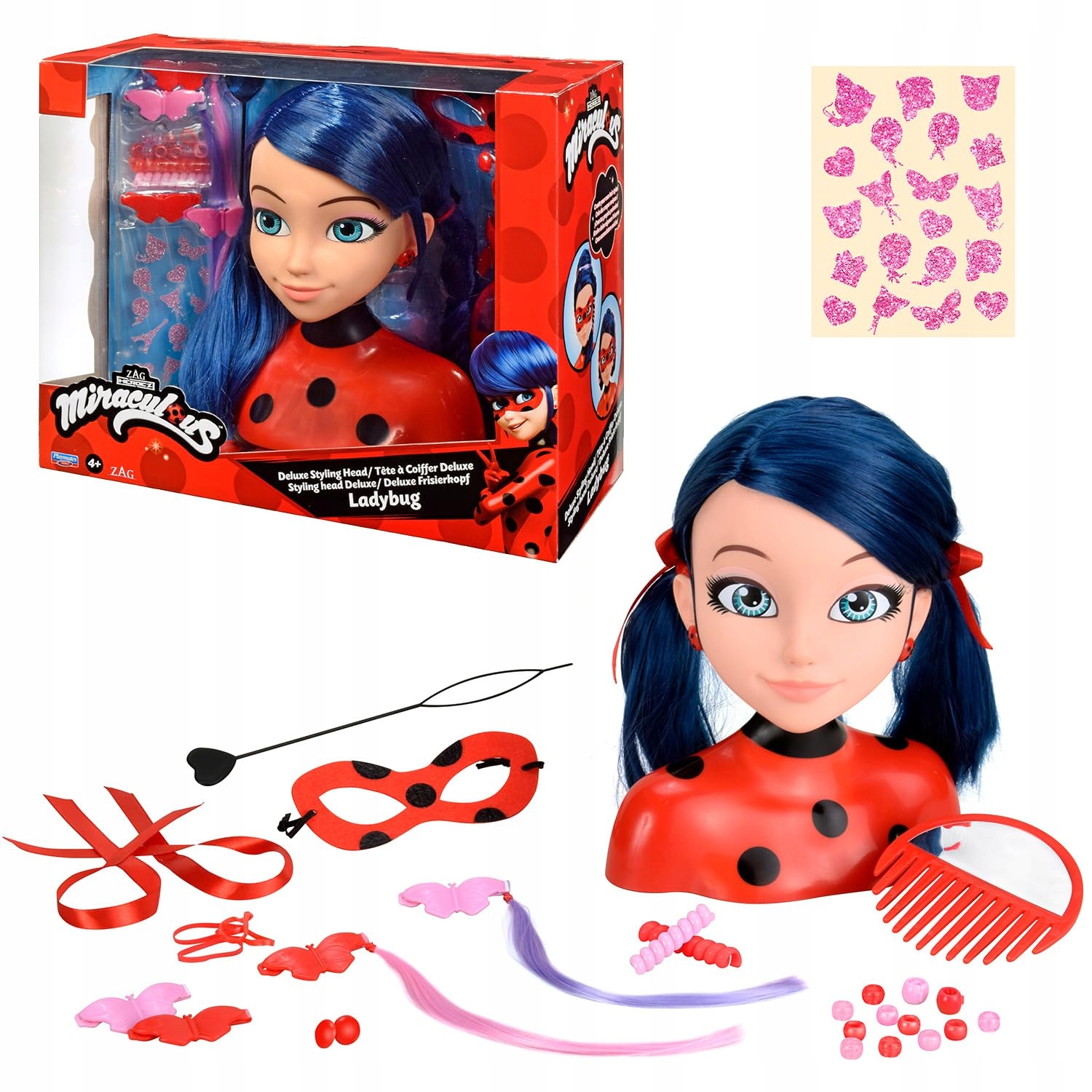 Miraculous Magiczna Biedronka Głowa do Stylizacji Fryzur Czesania Marinette