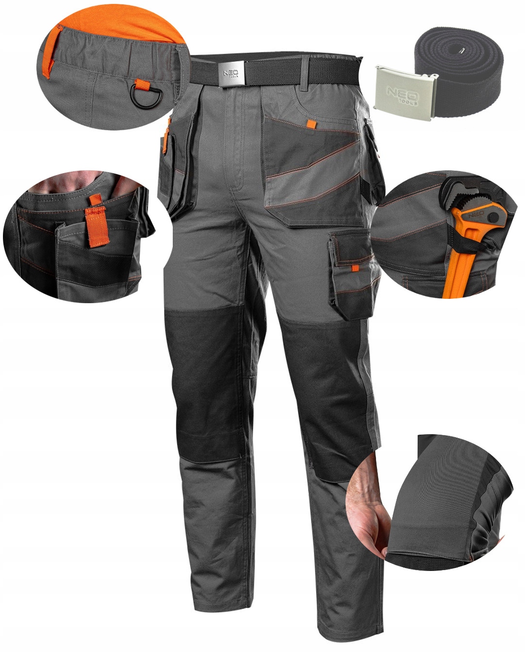 Neo Spodnie Robocze do pasa 100% bawełna 3XL Pasek