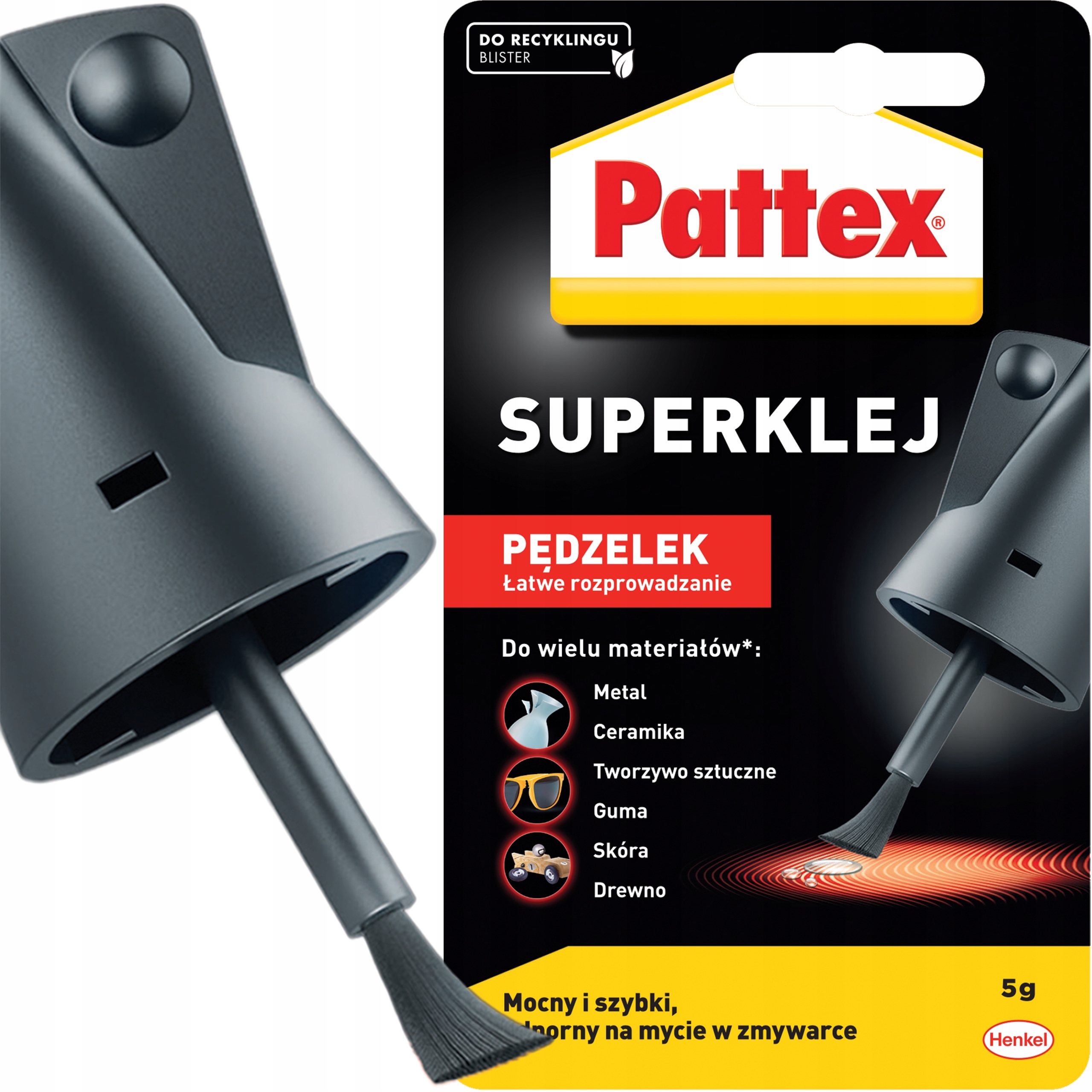 Klej Pattex S.o.s. z Pędzelkiem Błyskawiczny Sekundowy Uniwersalny Mocny 5g