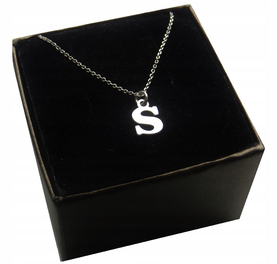 

Naszyjnik łańcuszek literka S srebro 925 40 cm