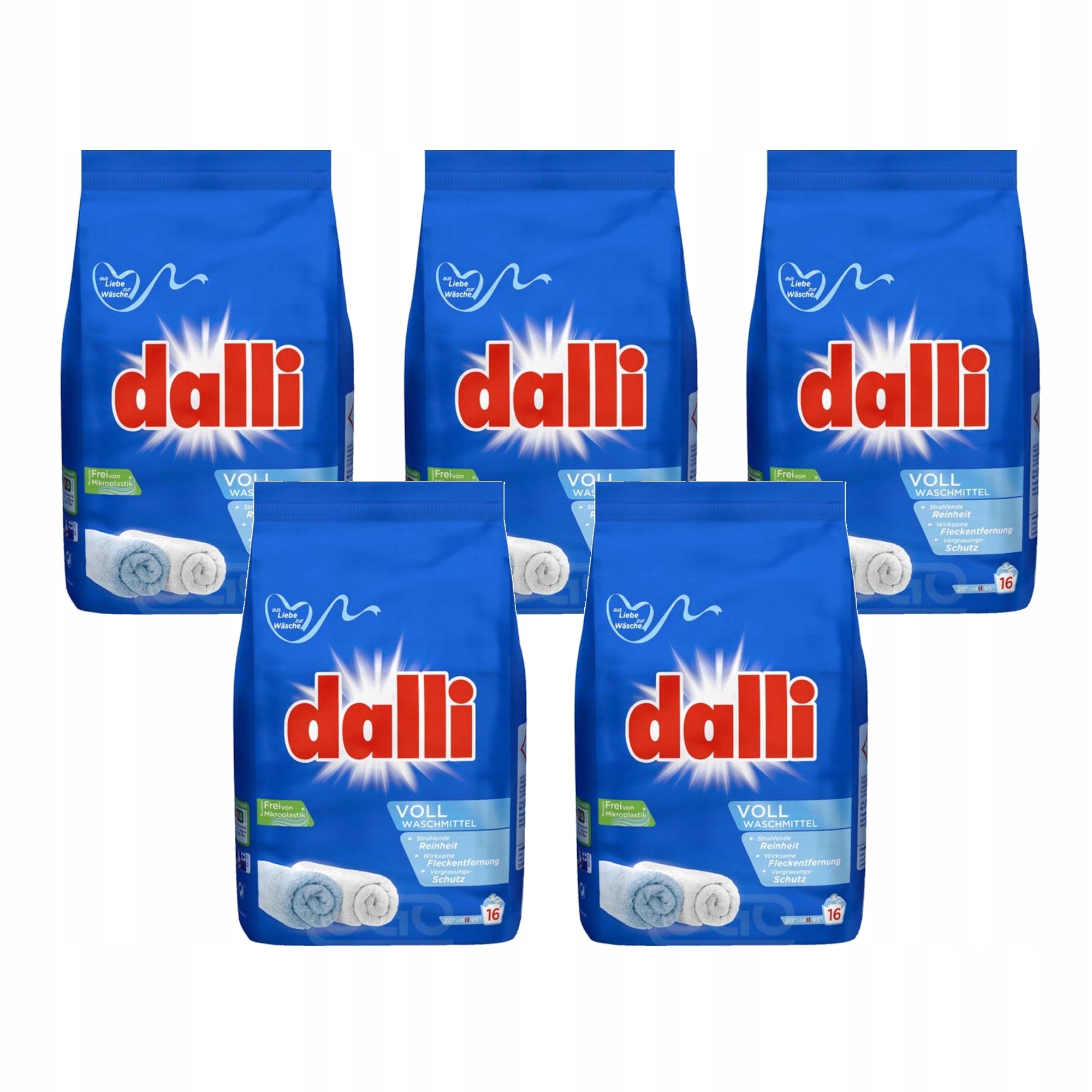 Levně 5x prášek na praní bílých a světlých tkanin Dalli Active Plus 1,04 kg 16 praní