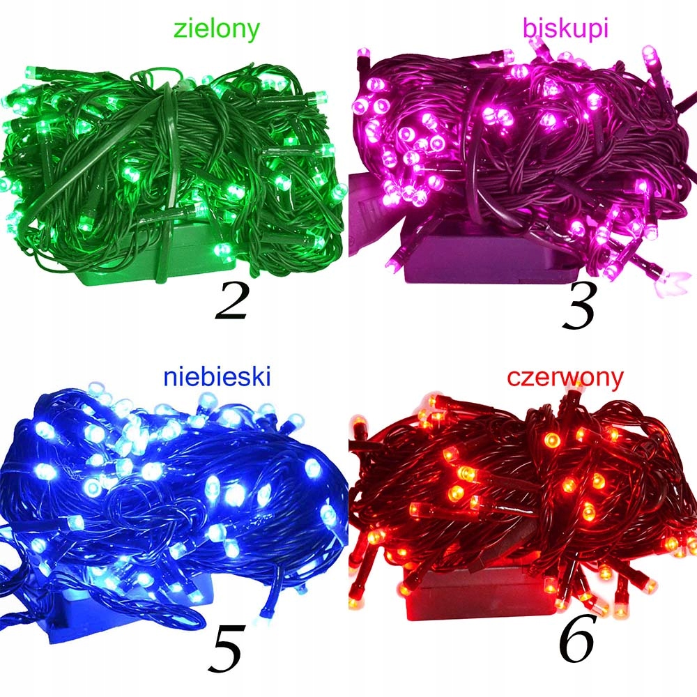 Lampki Choinkowe LED 100 Programator 8 KOLORÓW FV Zastosowanie wewnątrz