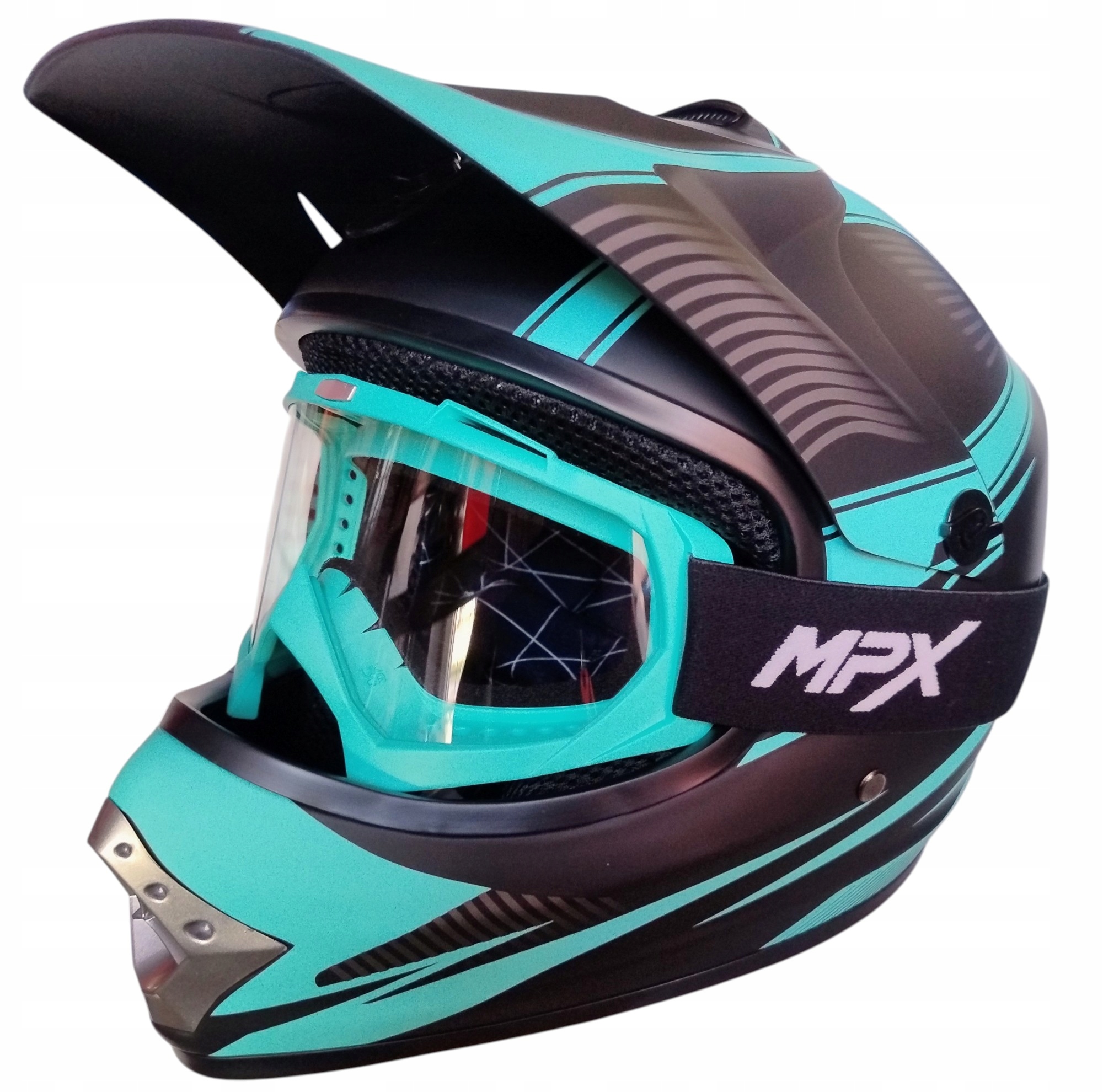 Detská prilba Cross+Okuliare Enduro Mini Štvorkolka Atv Cross Bmx Kolobežka S 53-54