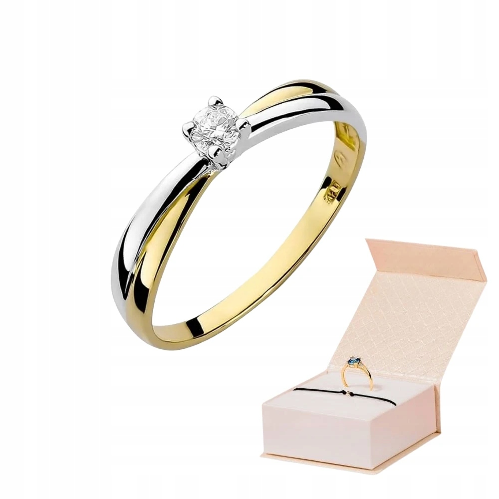 Prstýnek 585 S Briliantem 0,10 ct Klasický Zlatý Náramek