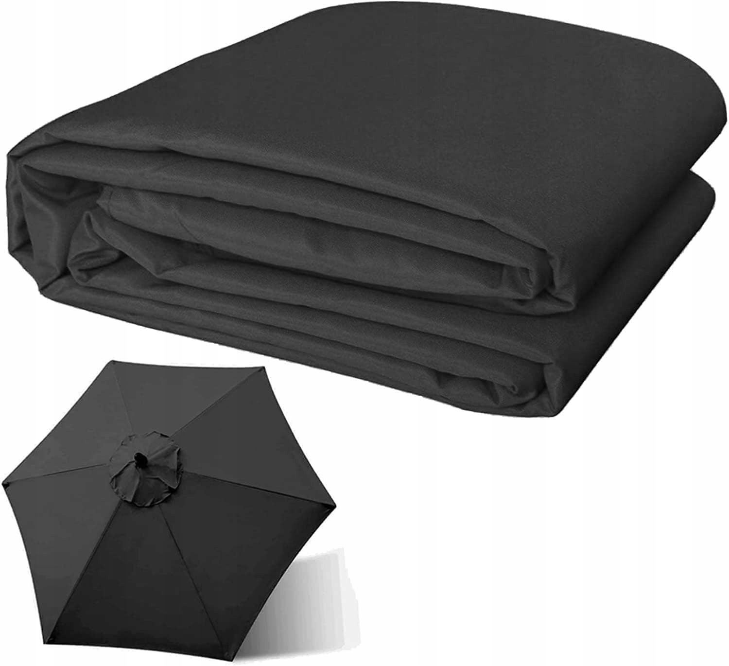 Poszycie wymienne materiał parasola ogrodowego 6 ramion 300cm czarne