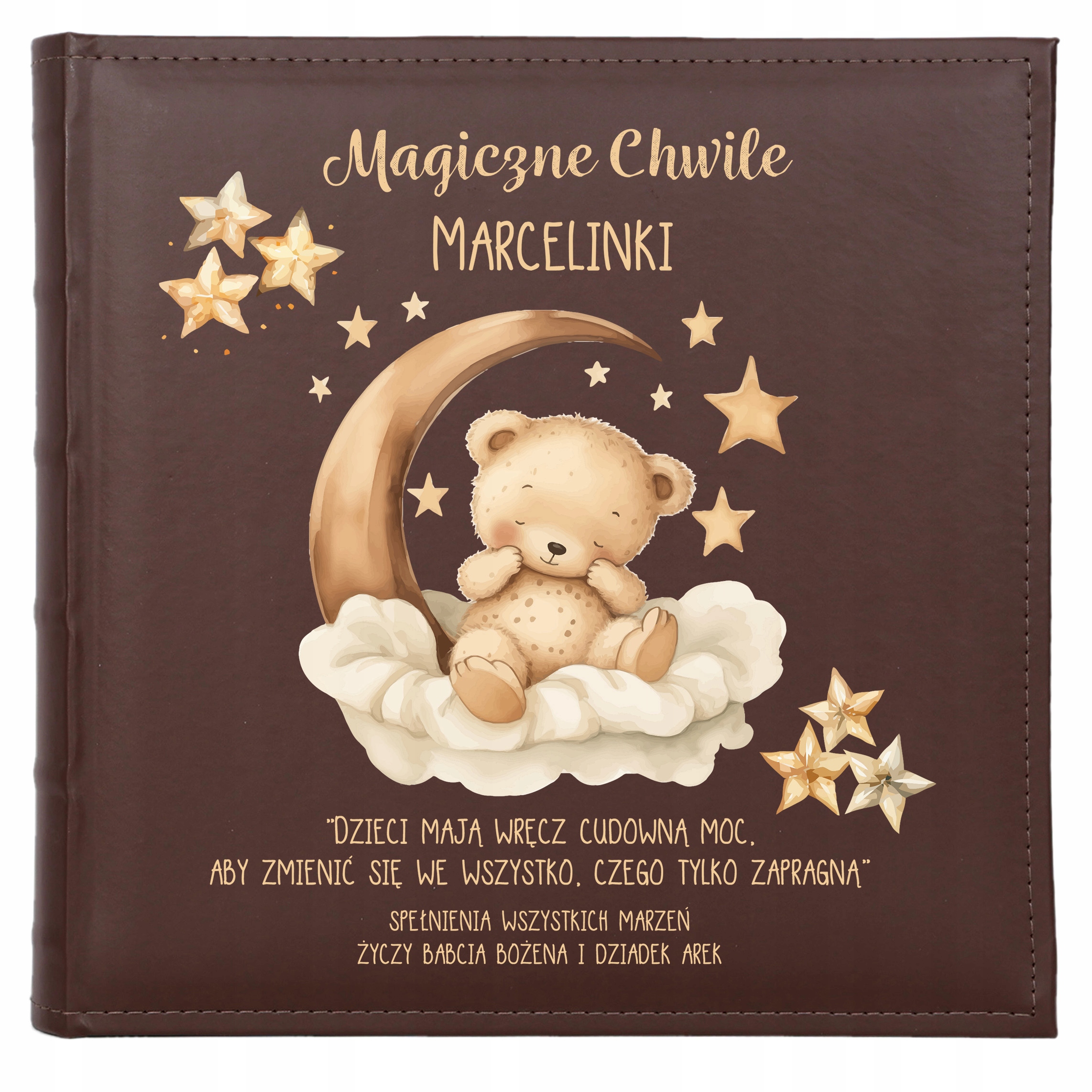 Duży album dziecka na zdjęcia wsuwane 600 zdjęć 10x15 Nadruk Roczek Chrzest