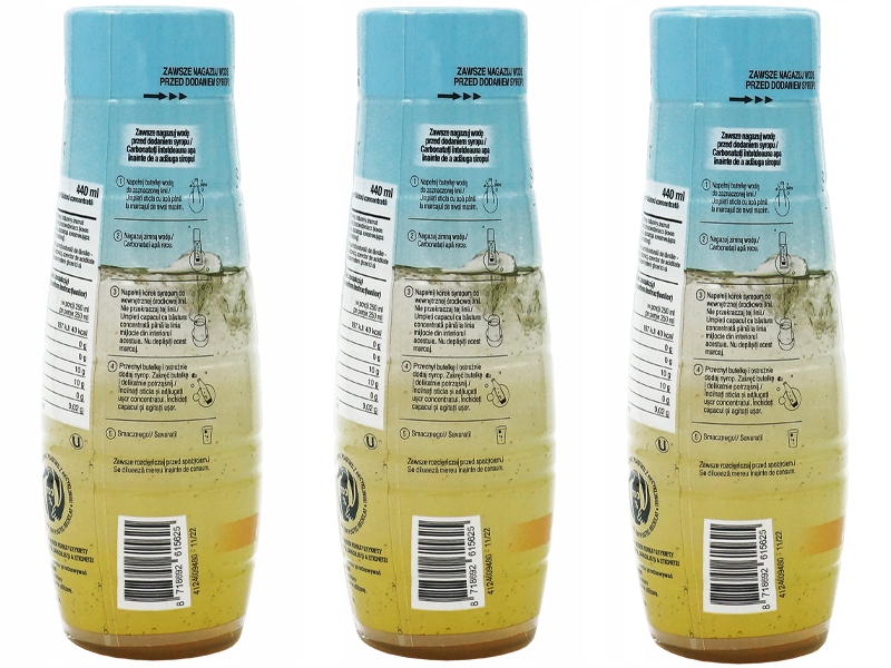 3x SYROP KONCENTRAT LEMONIADA DO SATURATORA SODASTREAM 9L NAPOJU z 440ml Marka SodaStream