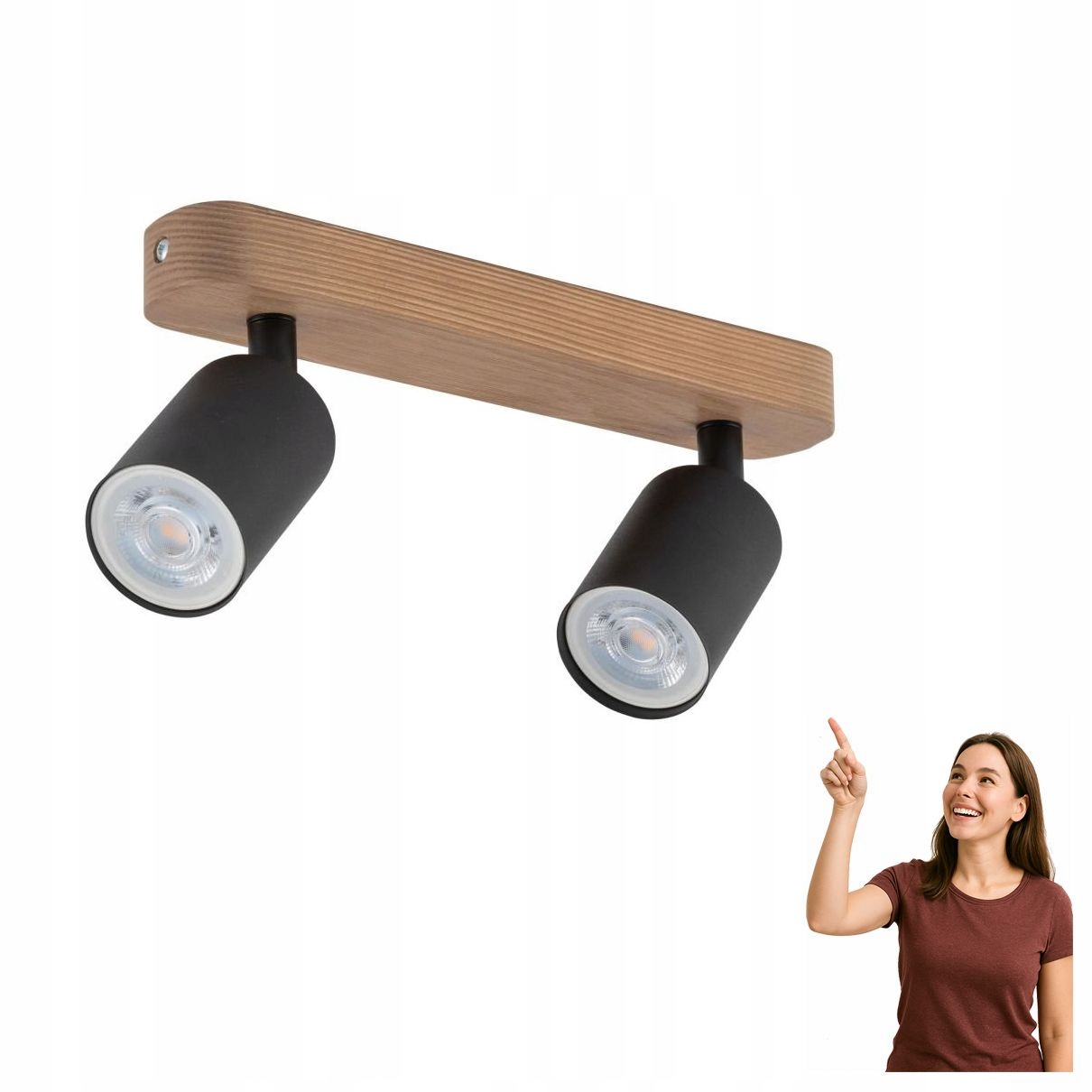 Lampa reflektorová spot Top Wood Černá/dub 3291 Tk Lighting