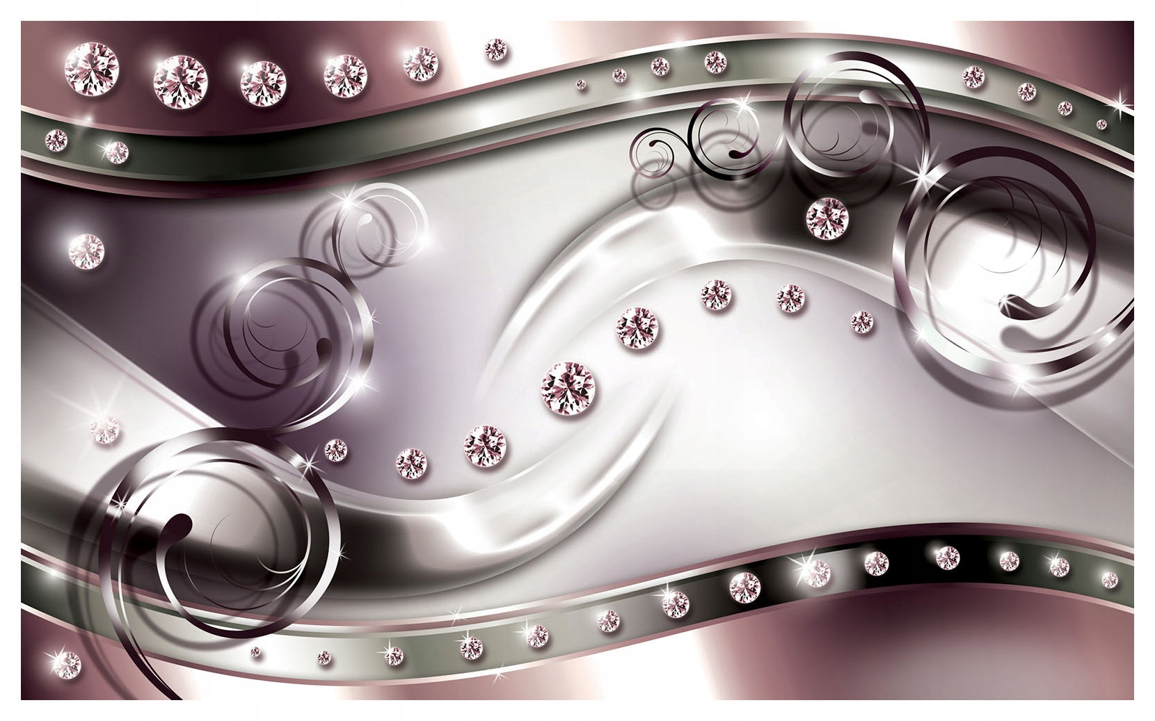 Tapeta Abstrakce Stříbrný Kov Diamanty Fialová Šedá Lesk 200x140 lepidlo