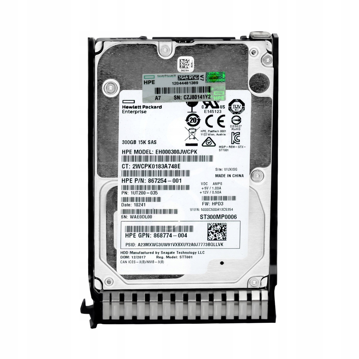 Hpe 867254-001 300GB SAS-3 15K 256MB 2.5'' EH000300JWCPK