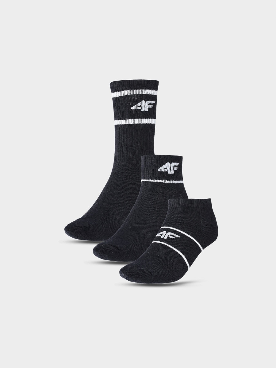 Dziecięce skarpetki basic (3-pack) 4F 4FJWAW24USOCU303 - czarne