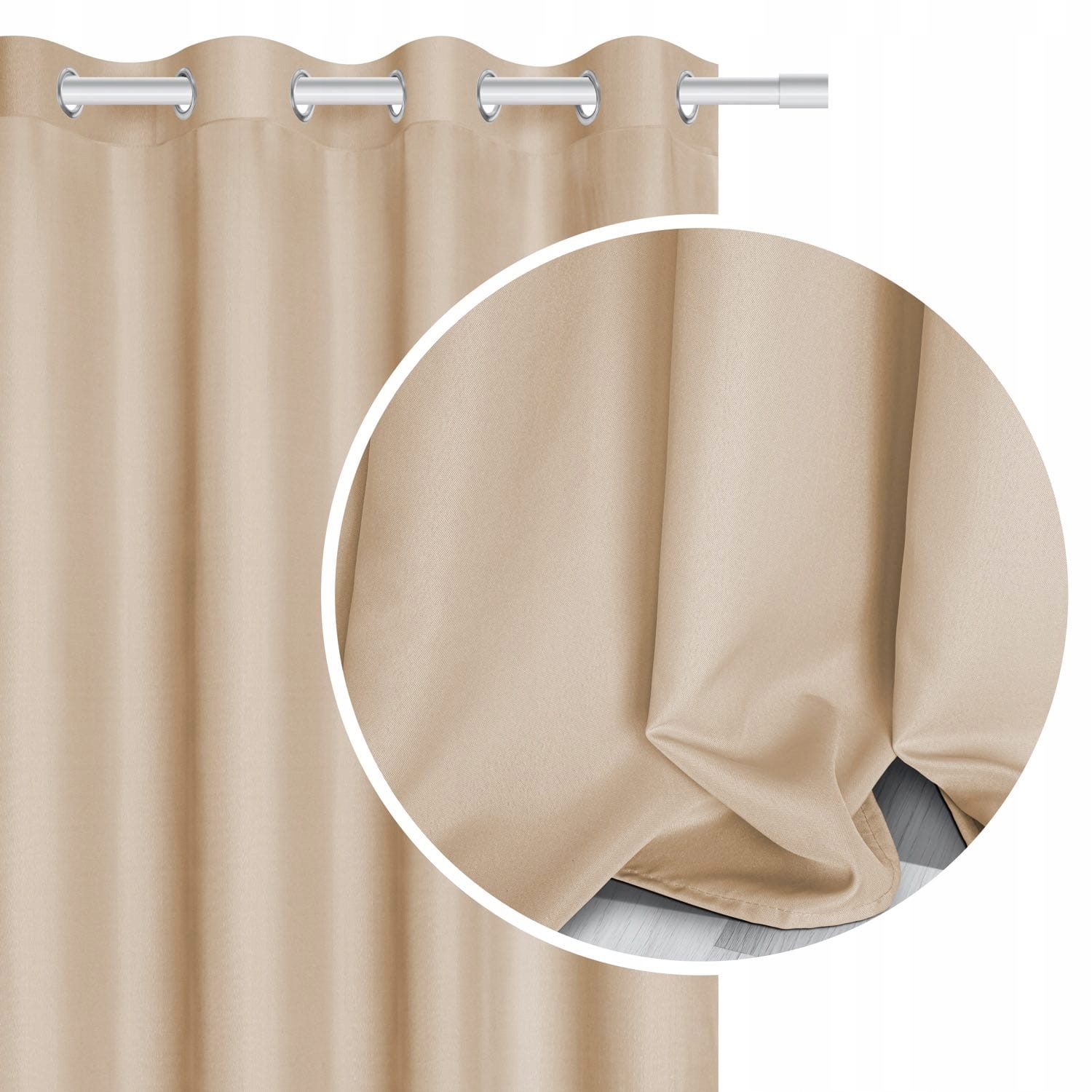 

beżowa zasłona gotowa 140x250 viva