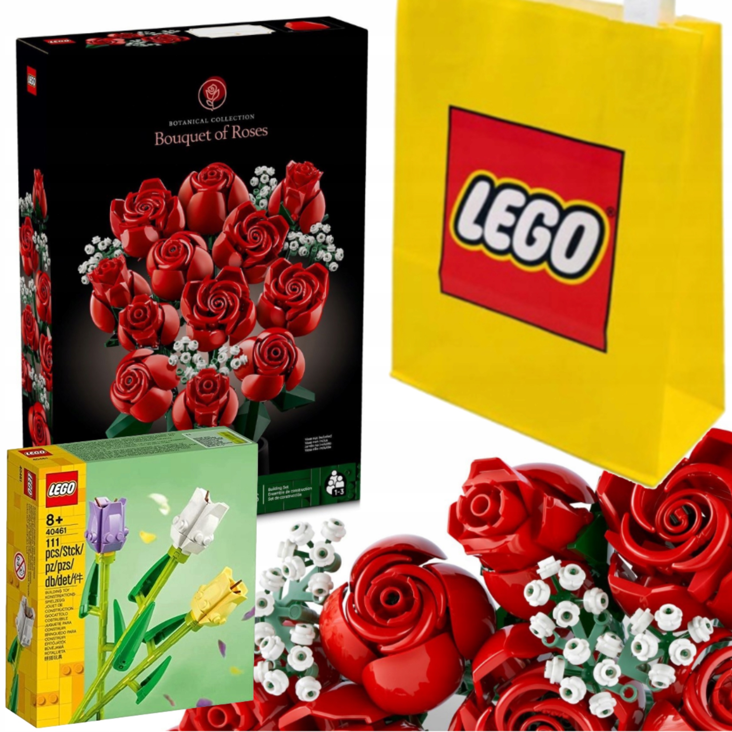 Lego Kytice Růží 10328 Valentýnský dárek Pro Ni Růžové Ikony Taška 40461