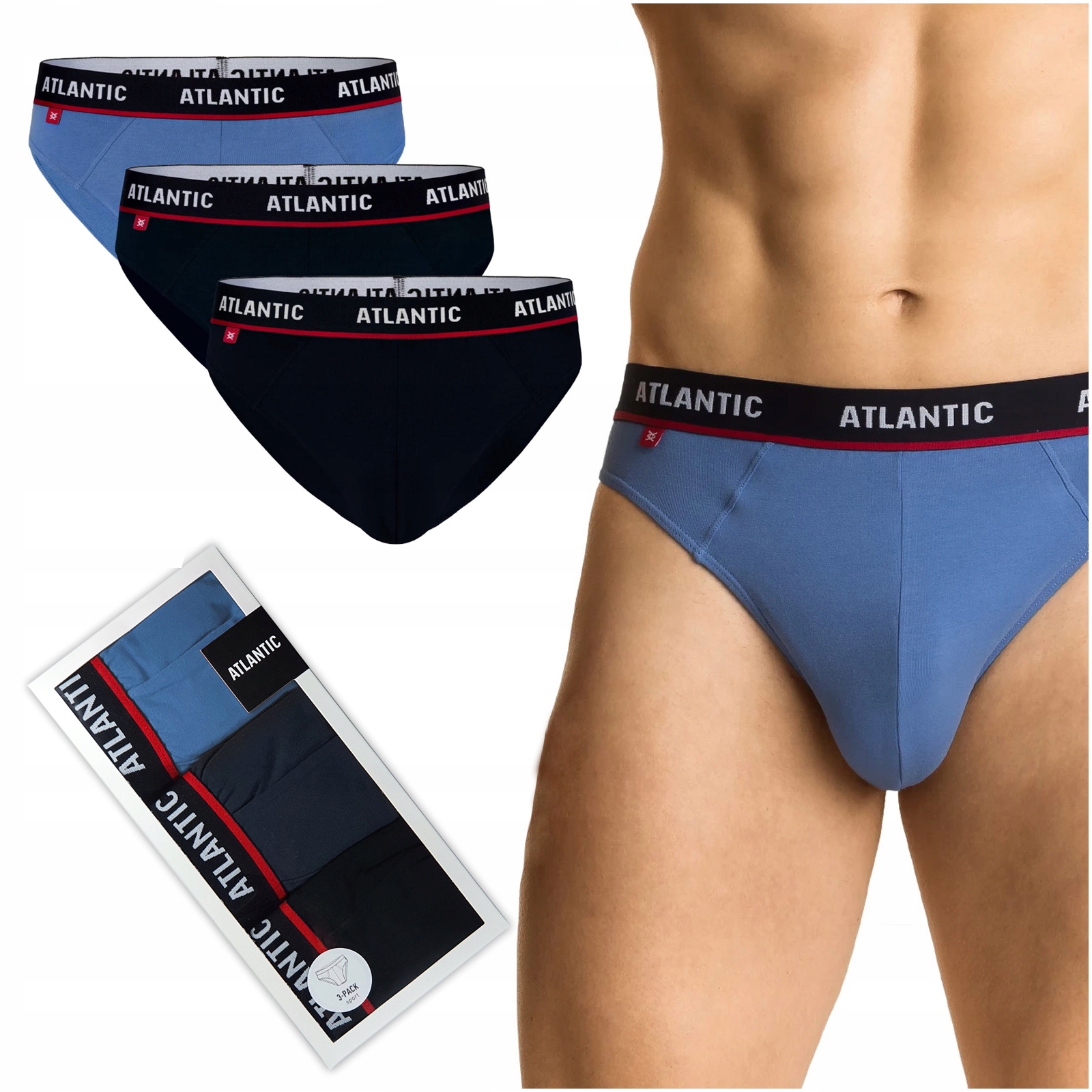 

Atlantic 3MP-123 slipy męskie sport 3-PAK L