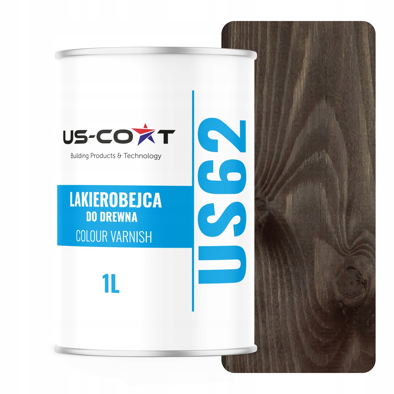 Lakierobejca do Drewna 3W1 Extra Lazura Palisander Satyna 1L Ochronna Uv