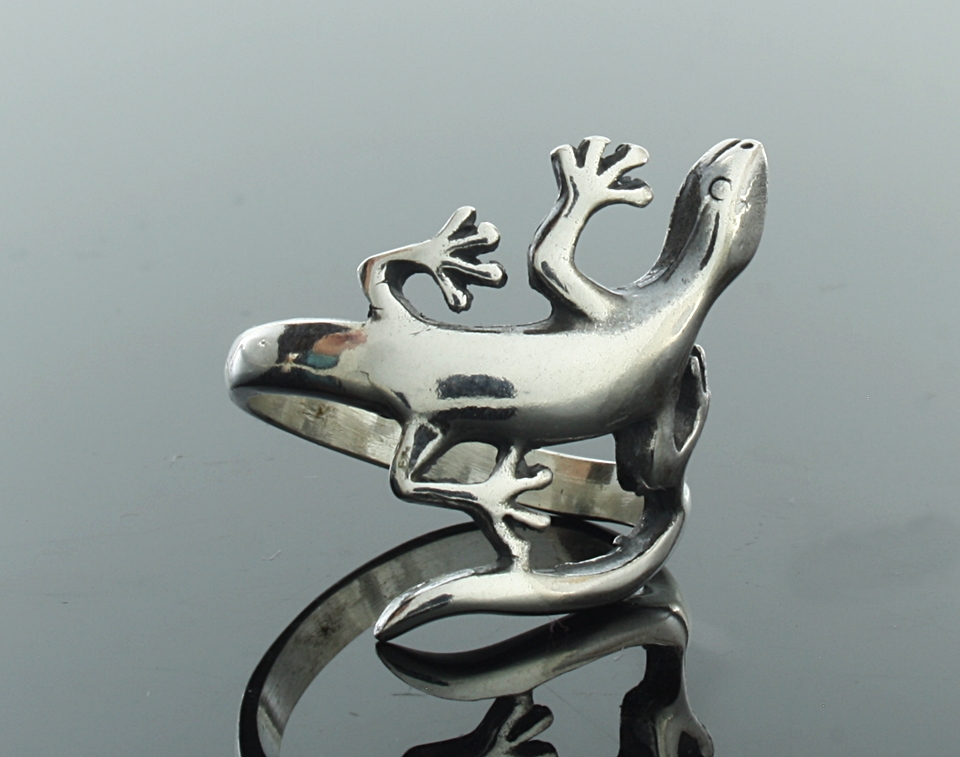 Srebrny pierścionek - salamandra P41 Marka Inna marka