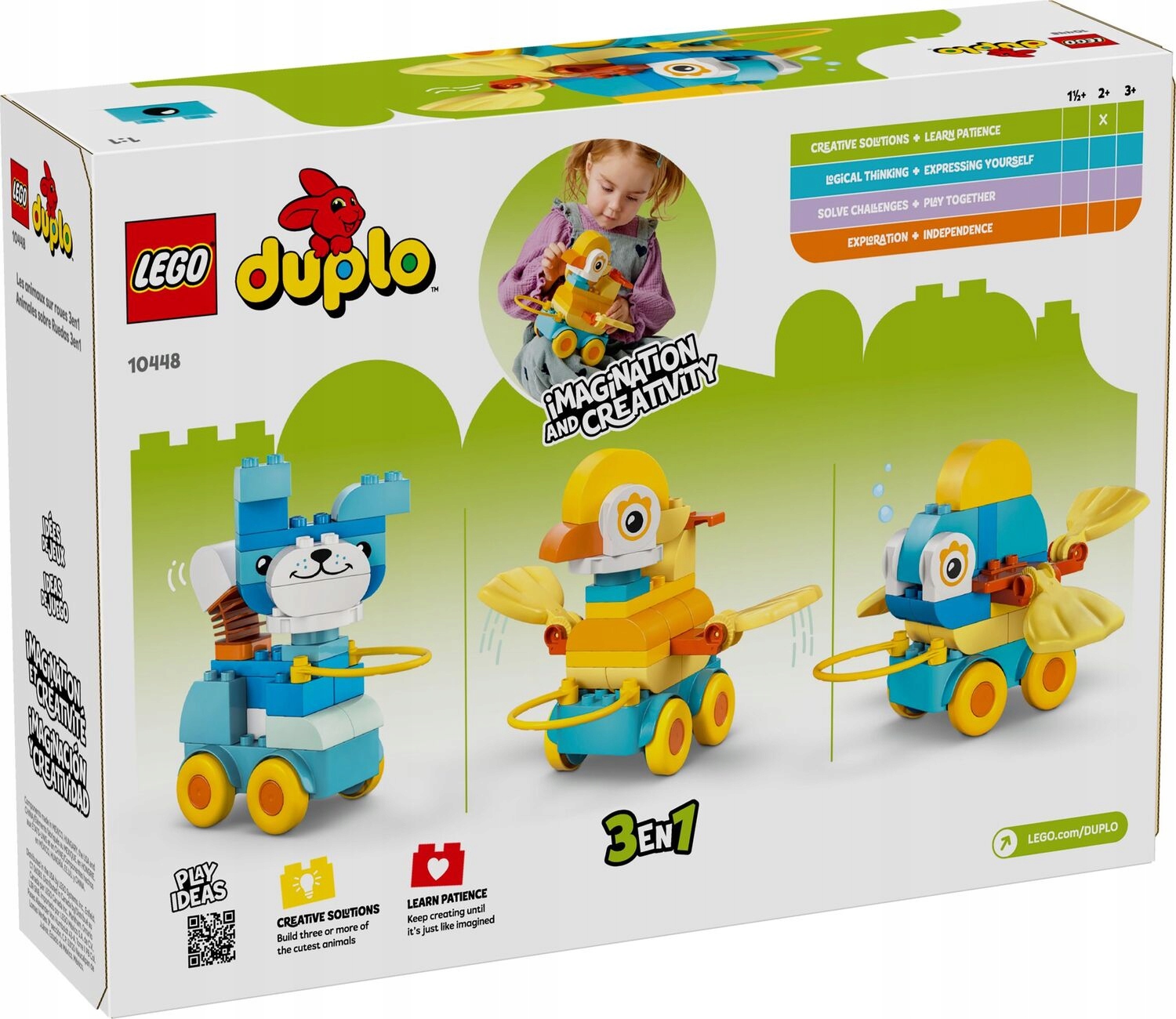Lego 10448 Duplo 3v1 Zvířátka na kolečkách