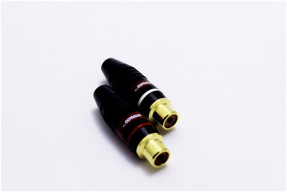 GNIAZDO RCA NA KABEL CINCH 5,6MM RG14 VITALCO 2 SZTUKI POZŁACANE Kod producenta 2155