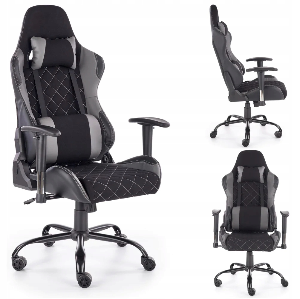 

Fotel Gabinetowy Drake Czarny Szary do Biurka