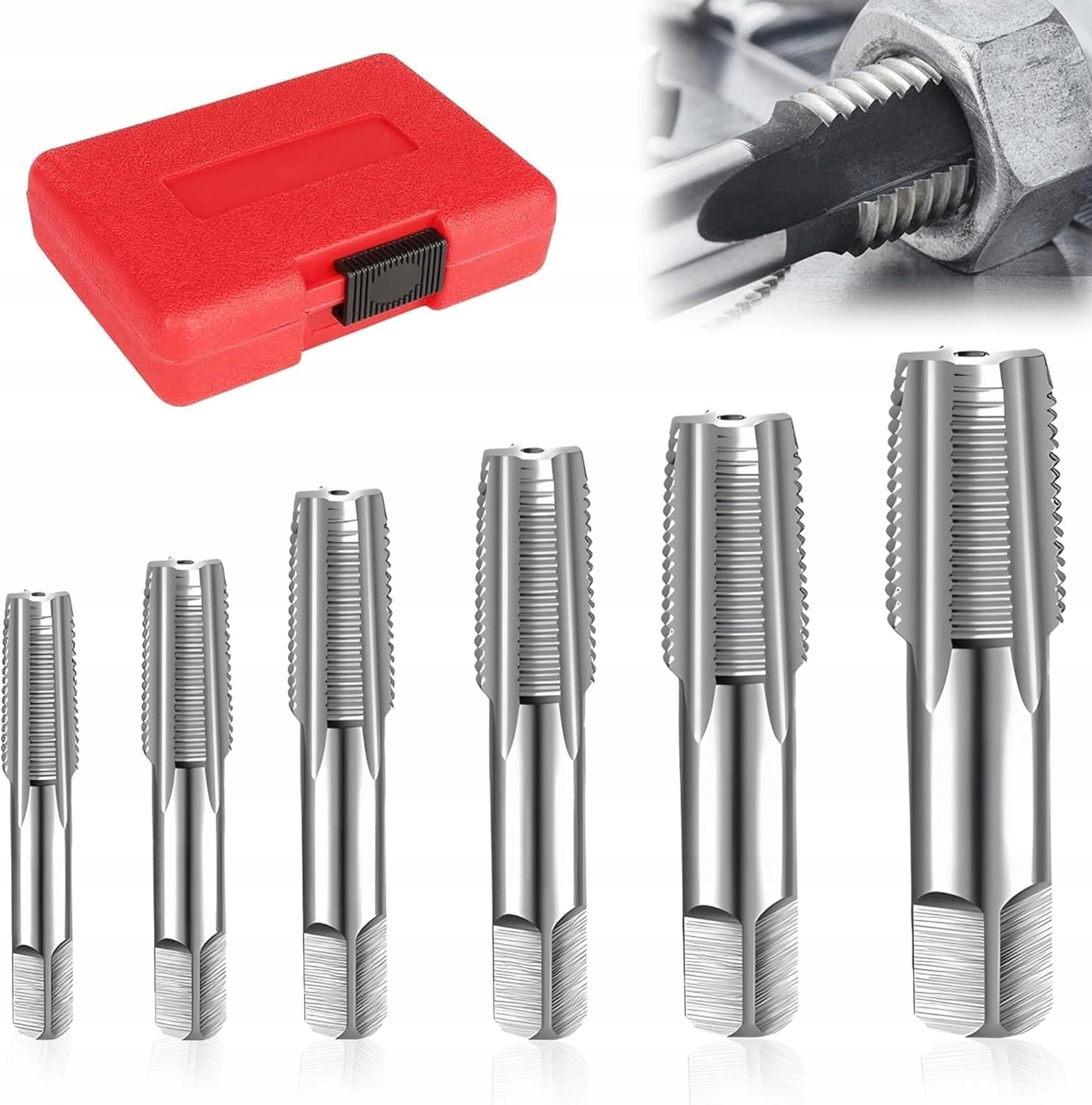 Gwintownik Gwintowniki Rur Komplet 1" 3/4" 1/2" 3/8" 1/4" 1/8" 6 szt