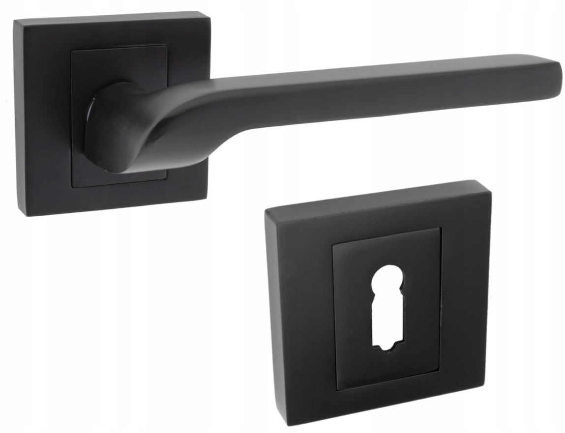 Klika Na Dveře Se Štítkem Na Klíč Zoya Černá Matná