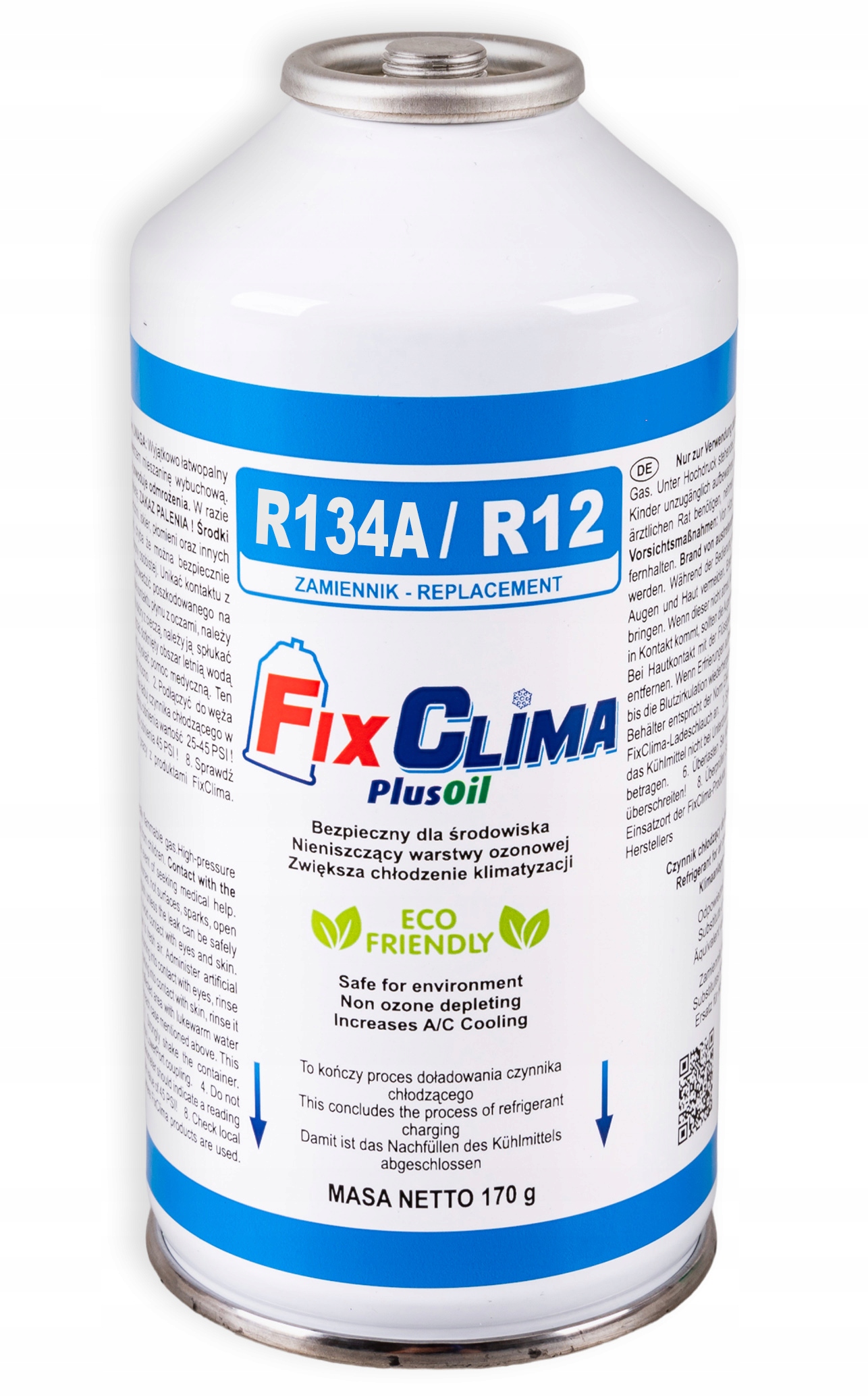 ZESTAW DO NAPEŁNIANIA KLIMATYZACJI AUT GAZ R134A CZYNNIK CHŁODNICZY KLIMY Rodzaj czynnika R134A