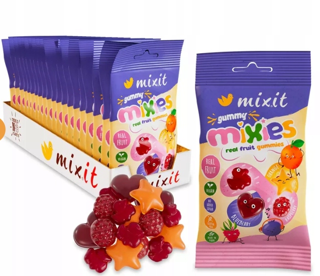 Želé Bonbony Mixies – přírodní mix chutí, 20 kusů x 35 g