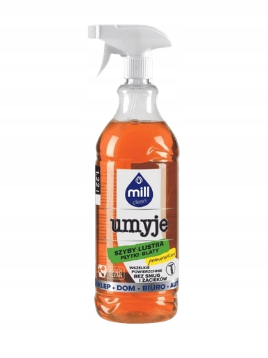 Levně 5X Mill Clean Umyje čisticí prostředek na skla, zrcadla a glazury Pomeranč 1,22 l