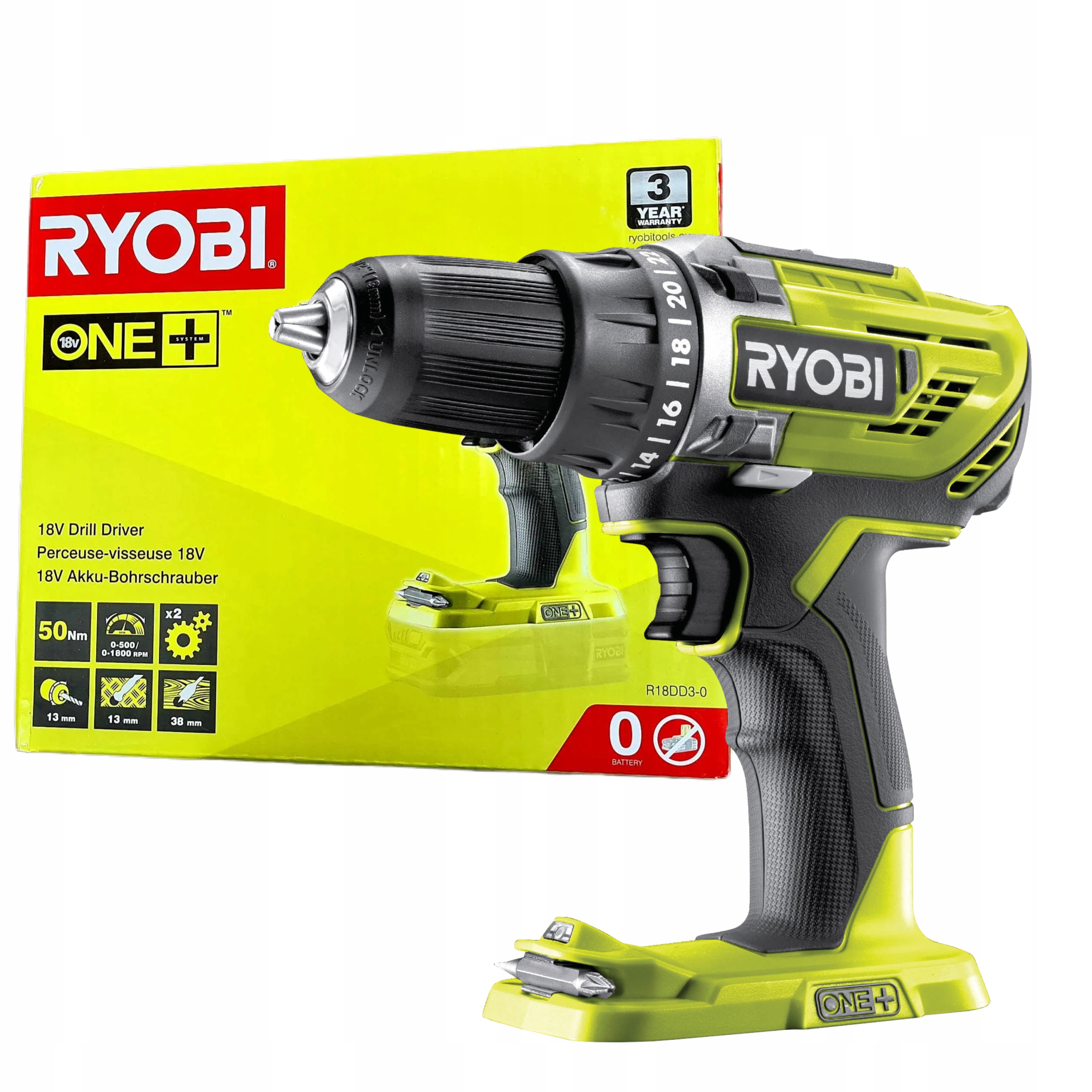 

Wiertarka wkrętarka Ryobi R18DD3-0 18V 50Nm One+