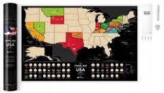 Stieracia mapa - Travel Map USA Black 1DEA.me 452262