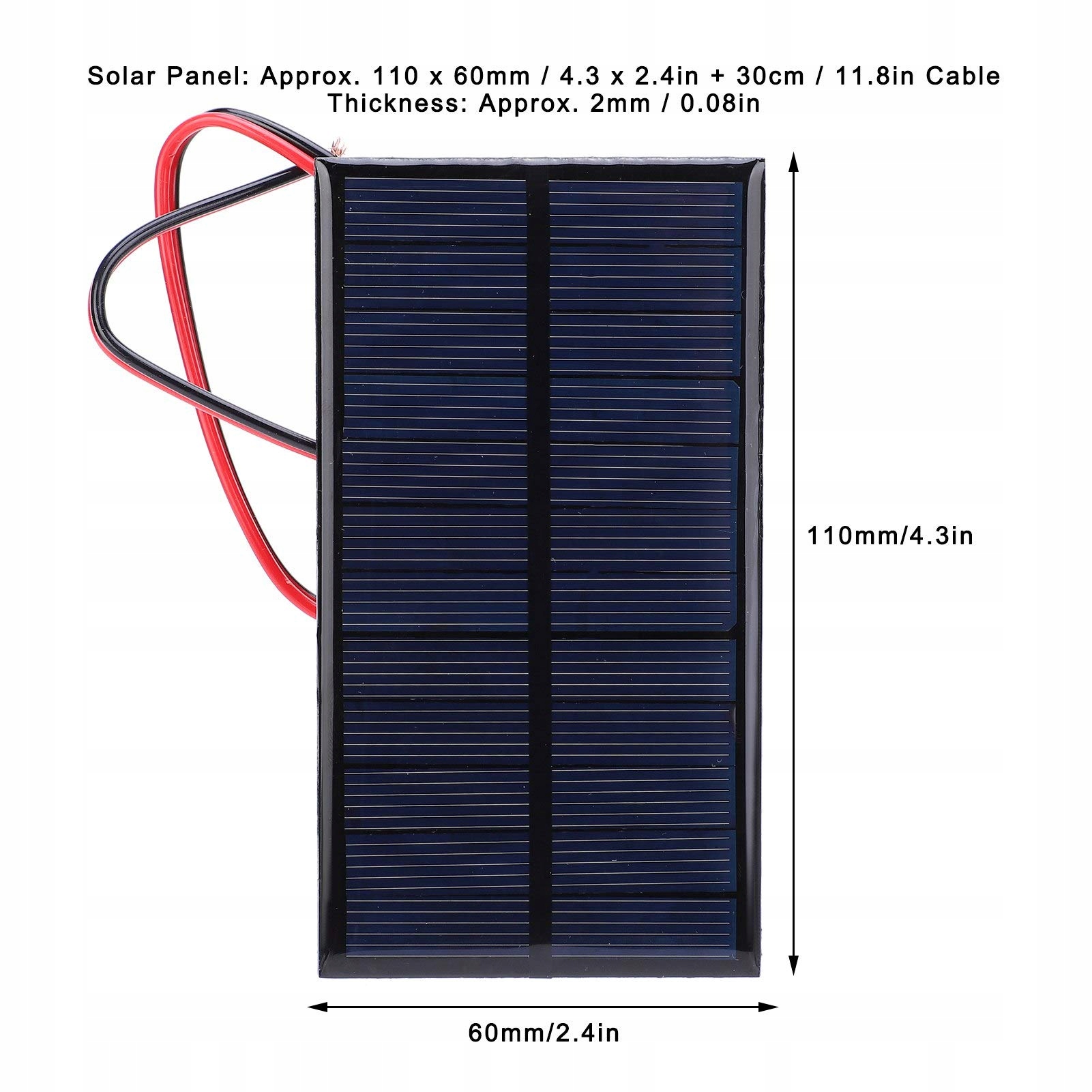 MINI SOLAR 3 Sztuki 1W Solarmodul 6V Polikrzemowe z Kablem — miniatura 3