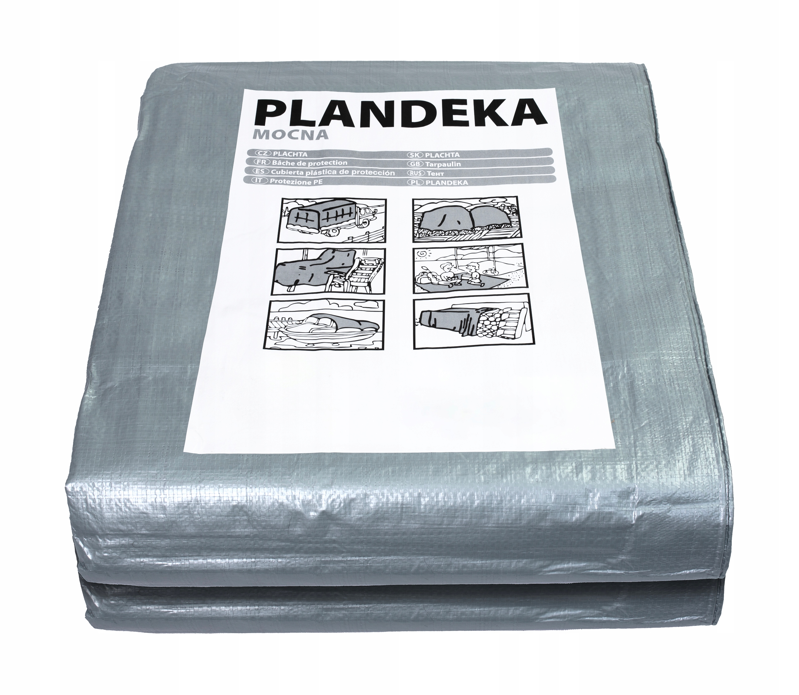 Plachta 8x12 M Silná Vodotesná Mrazuvzdorná Ochranná Strieborná