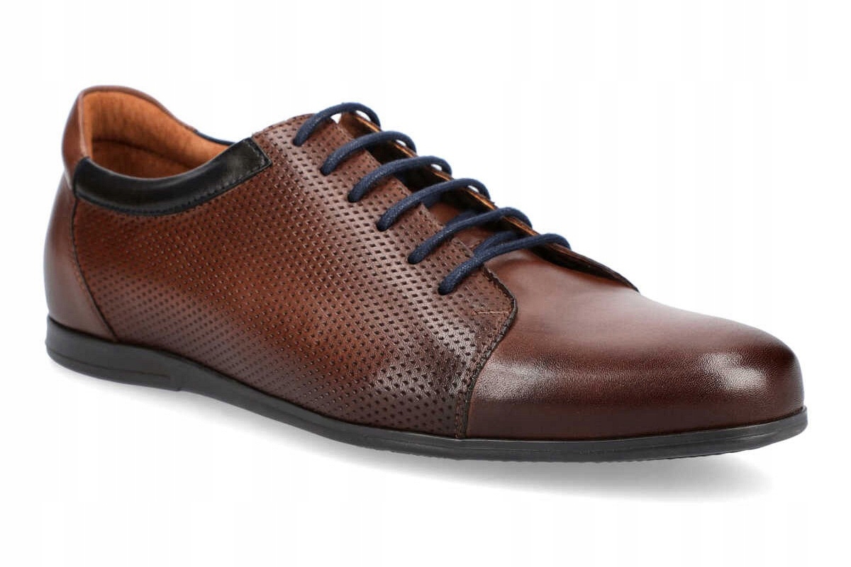Buty Męskie Skórzane Brązowe Lancerto Darent 40